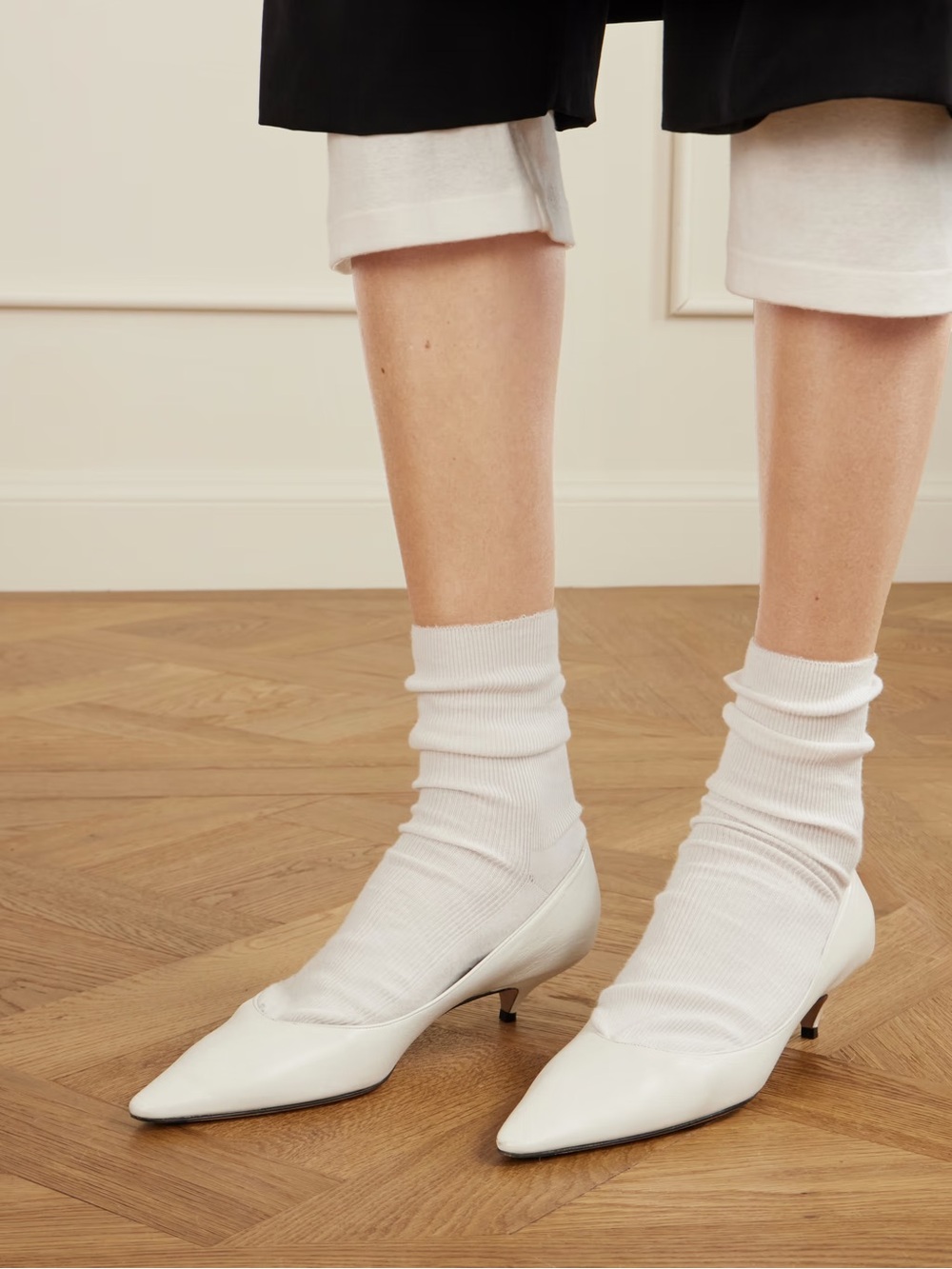 The Row White Liisa Kitten Pumps - Optic White